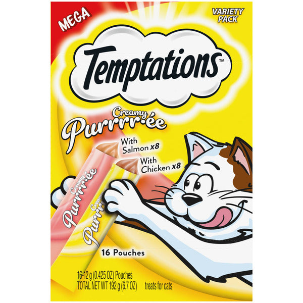 Temptations Creamy Puree Cat Treats, Salmon Chicken, 6.7 oz