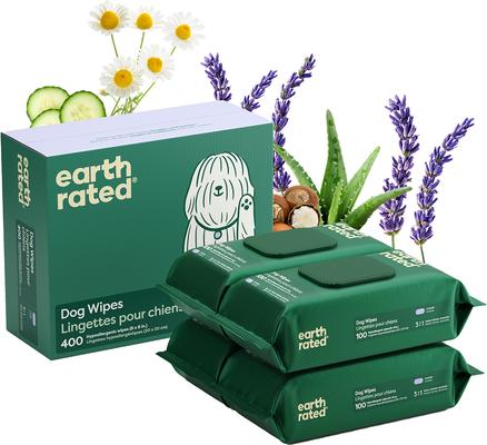 Earth Rated Unscented Dog Grooming Wipes, 100 Count