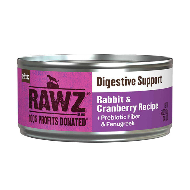 Rawz Digestive Support Rabbit & Cranberry Wet Cat Food, 5.5 oz.