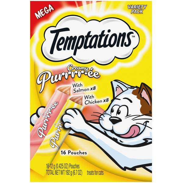 Temptations Creamy Puree Cat Treats, Salmon Chicken, 6.7 oz
