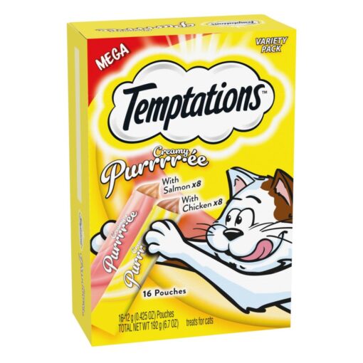 Temptations Creamy Puree Cat Treats, Salmon Chicken, 6.7 oz